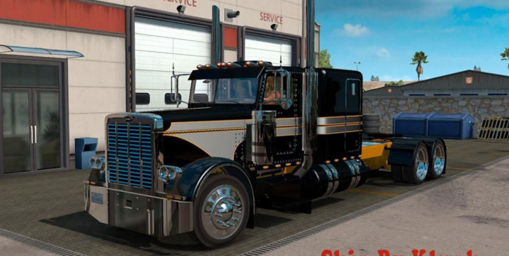 PETERBILT 389 METALLIC SILVER:BLACK SKIN