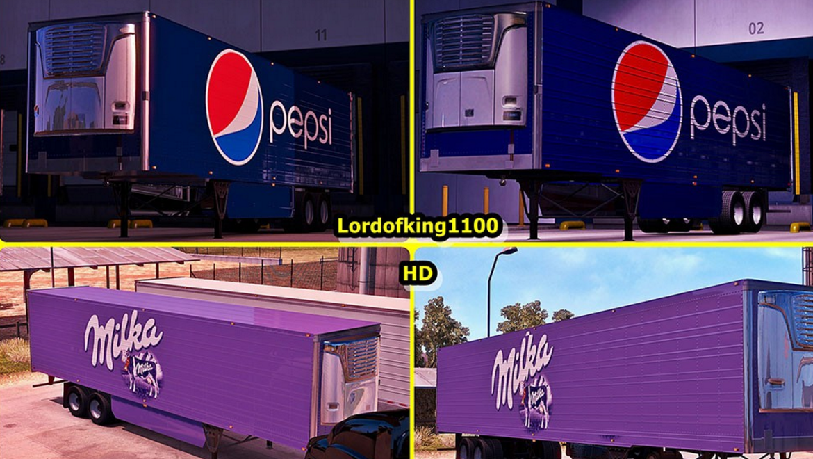 Трейлер пак. International с прицепом. ATS Skin FEDEX Trailer Pack. АТС 10 прицепов Mods. Pepsi фура.